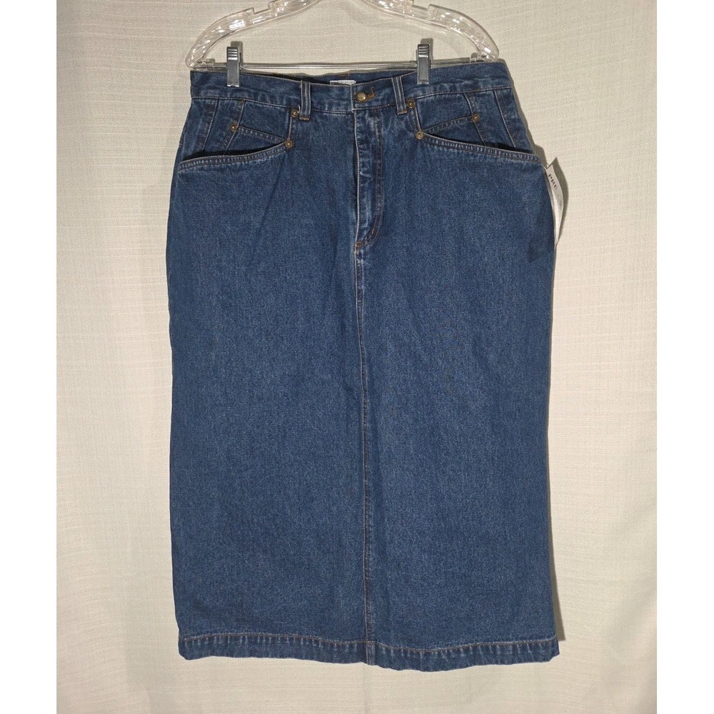 Jessie Sport Midi Jean Skirt New Old Stock NWT Womens Size 16W 100% Cotton